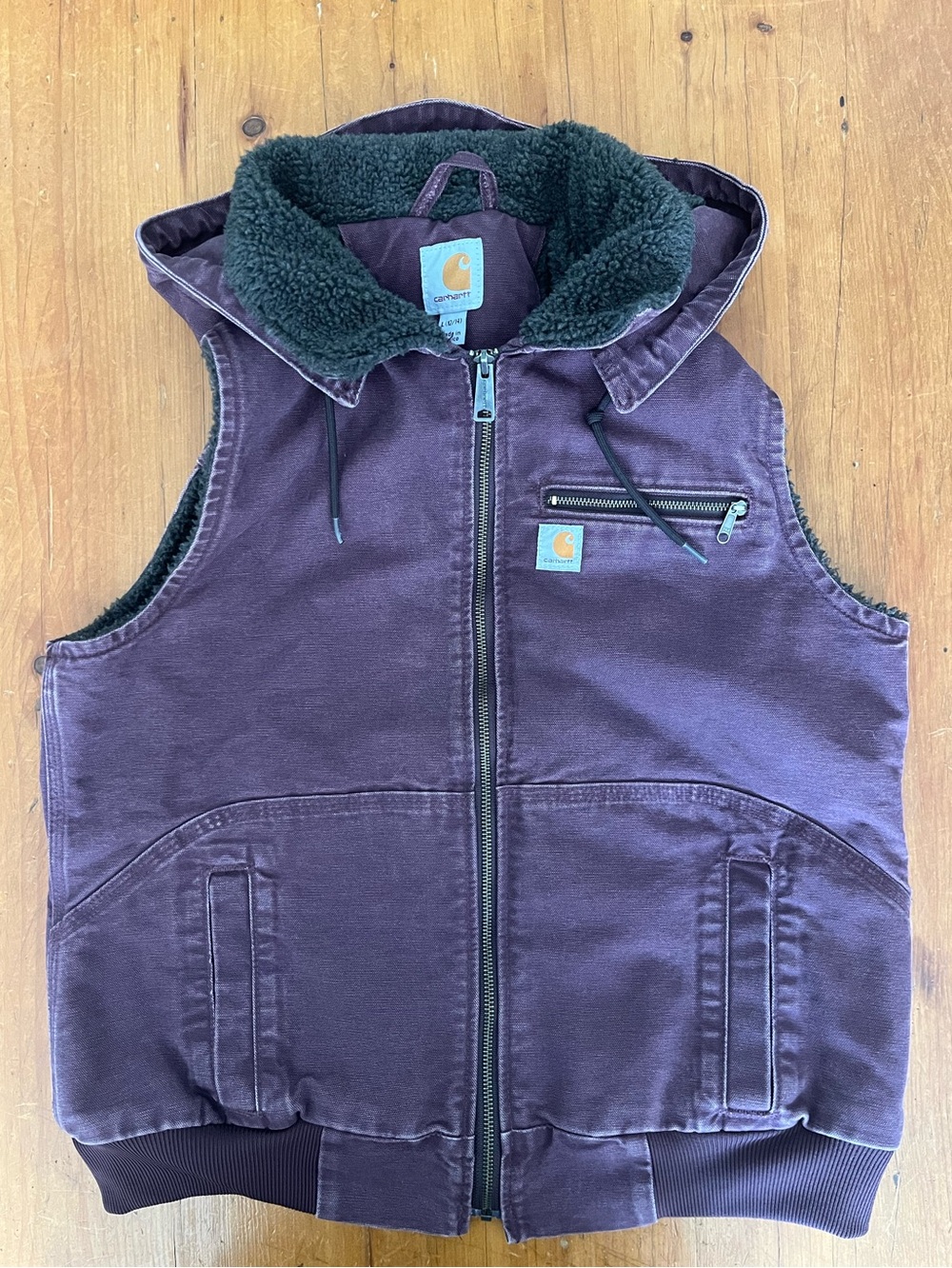 Carhartt 102253 Women’s Deep Wine Weathered Duck Wildwood Sherpa-Lined Vest